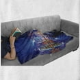 thumbnail image 6 of City Soft Flannel Fleece Blanket, Hong Kong Island from Kowloon Vibrant View Water Reflection Modern China, Cozy Plush for Indoor and Outdoor Use, 50" x 60", Royal Blue Orange White, by Ambesonne, 6 of 6