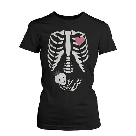 Halloween Pregnant Skeleton Princess Baby X-Ray Shirt Maternity Themed Funny Shirt
