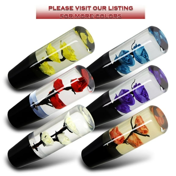 VIP 15CM JDM Clear Real Flowers Manual Gear Stick Shift Knob Lever Shifter Yellow