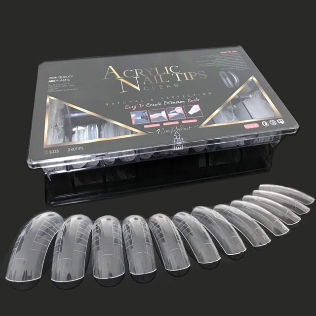 240PCS Molde de uñas de formas duales para gel polivinílico UV Gel 12 tamaños con escala