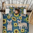 thumbnail image 3 of French Bulldog Sunflowers Floral Duvet Cover and Pillowcase Set for Single Bedding, Bedroom Accessories for Kids Teens, 3 of 5