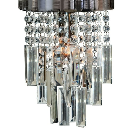 Royal Designs Lola Clear Crystal 1 Light Socket Chrome Finish Flush Mount Ceiling Light, 8