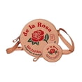 thumbnail image 1 of SET de 2 Piezas: BOLSA y MONEDERO en forma de MAZAPAN, Diseño de Dulce Tipico Mexicano, Forma Redonda, Bandolera, Vini Piel, Moda Kawaii, Estilo Novedoso y Encantador, Color Rosa., 1 of 5