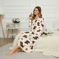 thumbnail image 2 of POLERO Dachshund Dog Paws Print Long Nightgowns for Women, Soft Comfy Lightweight Nightgown Long-sleeve Nightdress Sleepwear Full Length House Dress, Small, 2 of 7