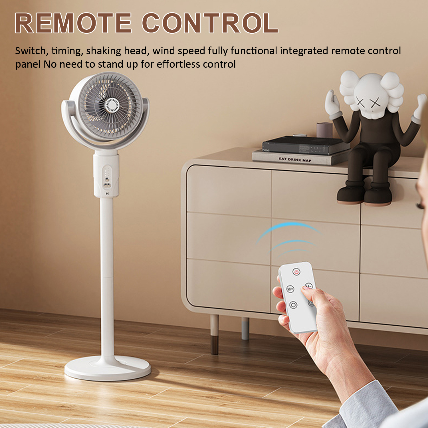 FOUKUS Rechargeable Adjustable Height 90 Oscillating Pedestal/Tabletop Fan