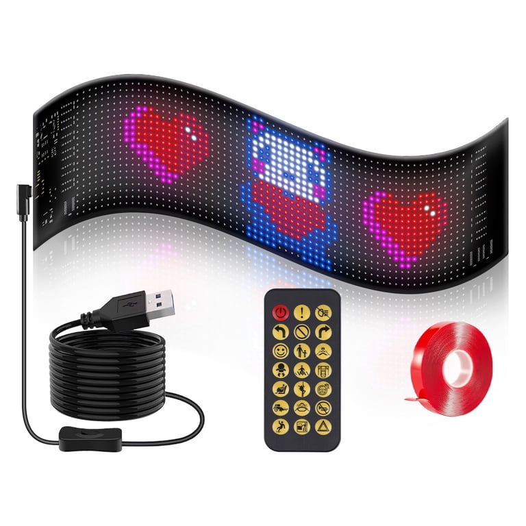 Moclever 2Pack 16x96 LED Matrix Panel for Car, Ultra-thin