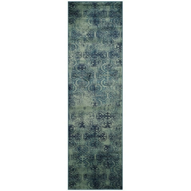 Safavieh Vintage 6'7" X 9'2" Power Loomed Viscose Pile Rug in Navy