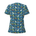 thumbnail image 4 of Naloa Dinosaur on the Beach Vacation Print T-Shirts Short Sleeve V Neck Tees for Women Fashion Tops Trendy Lightweight Soft Casual Summer Outfits Clothes, 4 of 5