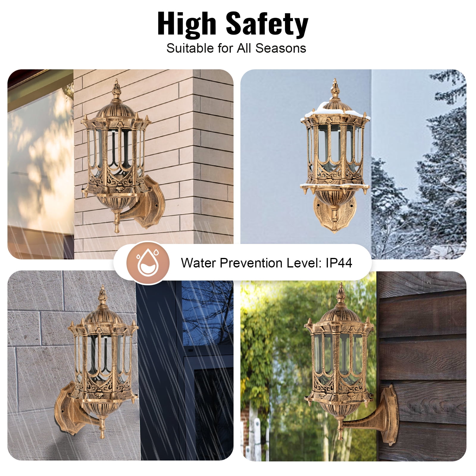 YIYIBYUS Outdoor Lights Fixture Wall Sconce Retro Porch Lights Waterproof E27 Wall Lantern Decor for Exterior House Lights