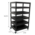 thumbnail image 3 of Luxor Six Flat-Shelf Structural Foam Plastic Cart, 3 of 4