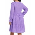 thumbnail image 2 of Cuteduck Women Plus Size Fall Casual Long Sleeve Dress Round Neck Tiered Knitted Flared Sleeve Midi Ruffle Dress 1X-5X, 2 of 9