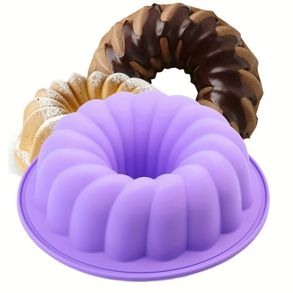 Moule à Gâteau en Silicone 1 Pce, Moule à Gâteau en Silicone Cannelé pour Gélatine Antiadhésif 7.5 Pouces en Silicone de Qualité Alimentaire, Moule à Pâtisserie en Silicone, Accessoires de Cuisine