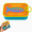 Orange Lid + Sky Blue Container + Lemon Green Trim, variant on Sardine Travel Jewelry Case, PETG Fishbone Organizer, 4.13 x 2.36 x 1.18 in Portable Jewelry Box for Women's Rings, Earrings and Charms