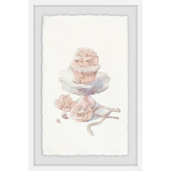 Fancy Pink Cupcake Framed Painting Print