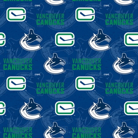 Vancouver Canucks Cotton Fabric with Tone on Tone Print and Matching Solid Cotton Fabrics