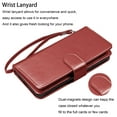 thumbnail image 4 of iphone 15 Phone Case, Leather Wallet Case for Apple iphone 15, Ebizware Credit Card Cash Holder Folio Flip [Detachable] Kickstand Magnetic Cover & Lanyard for Women Men [Wine Red], 4 of 8