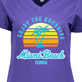 thumbnail image 4 of Inktastic Summer Enjoy the Sunshine Miami Beach Florida in Blue Women's V-Neck T-Shirt, 4 of 5