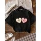 thumbnail image 2 of Camiseta informal con estampado de letras y corazones de San Valentín para mujer, divertida y moderna, de manga corta y cuello redondo, de largo regular para todas las estaciones., 2 of 7
