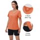 thumbnail image 5 of Camiseta MAGCOMSEN para mujer con cuello en V, protección solar, color naranja S, 5 of 7
