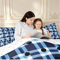 thumbnail image 4 of Manfei Vintage Grid Queen Comforter Set,Kawaii Polka Dot Comforter Sets Queen,Blue Black,Reversible,3 Pieces,1 Comforter and 2 Pillowcases,3 Pieces,1 Comforter and 2 Pillowcases, 4 of 7