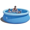 thumbnail image 2 of Viecam New 8' x 25" (8 feet) Inflatable Round Outdoor Backyard Kids Swimming Pool - Blue, 2 of 7