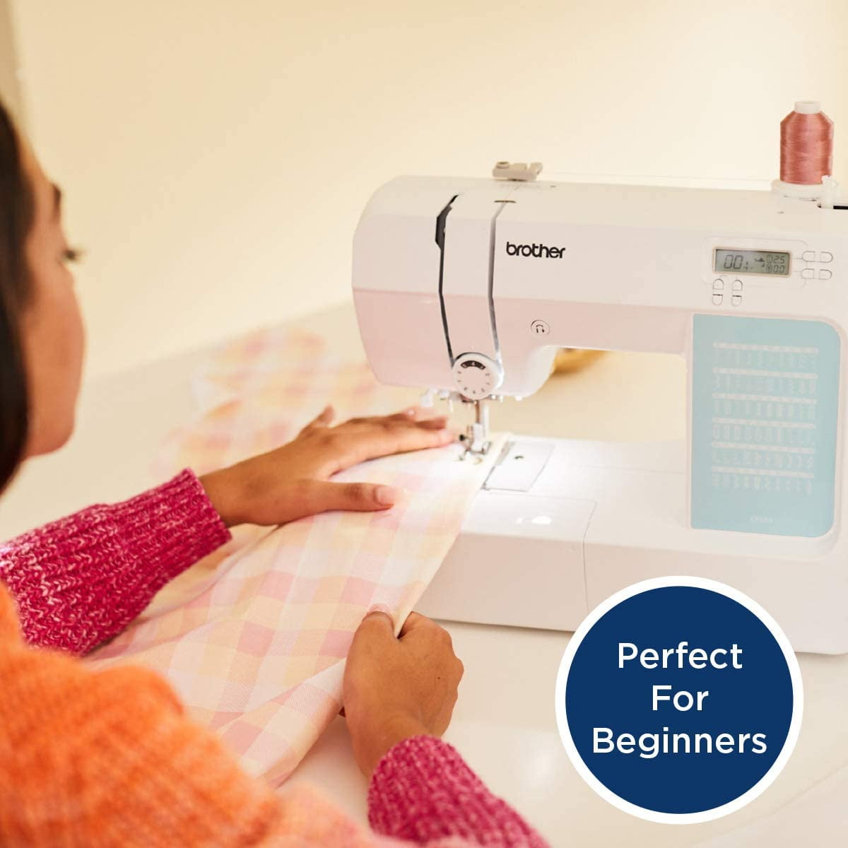 Brother CP60X Computerized Sewing Machine, 60 Built-in Stitches, LCD Display, 7 Included Feet and 6-Piece Premium Sewing Thread Pack