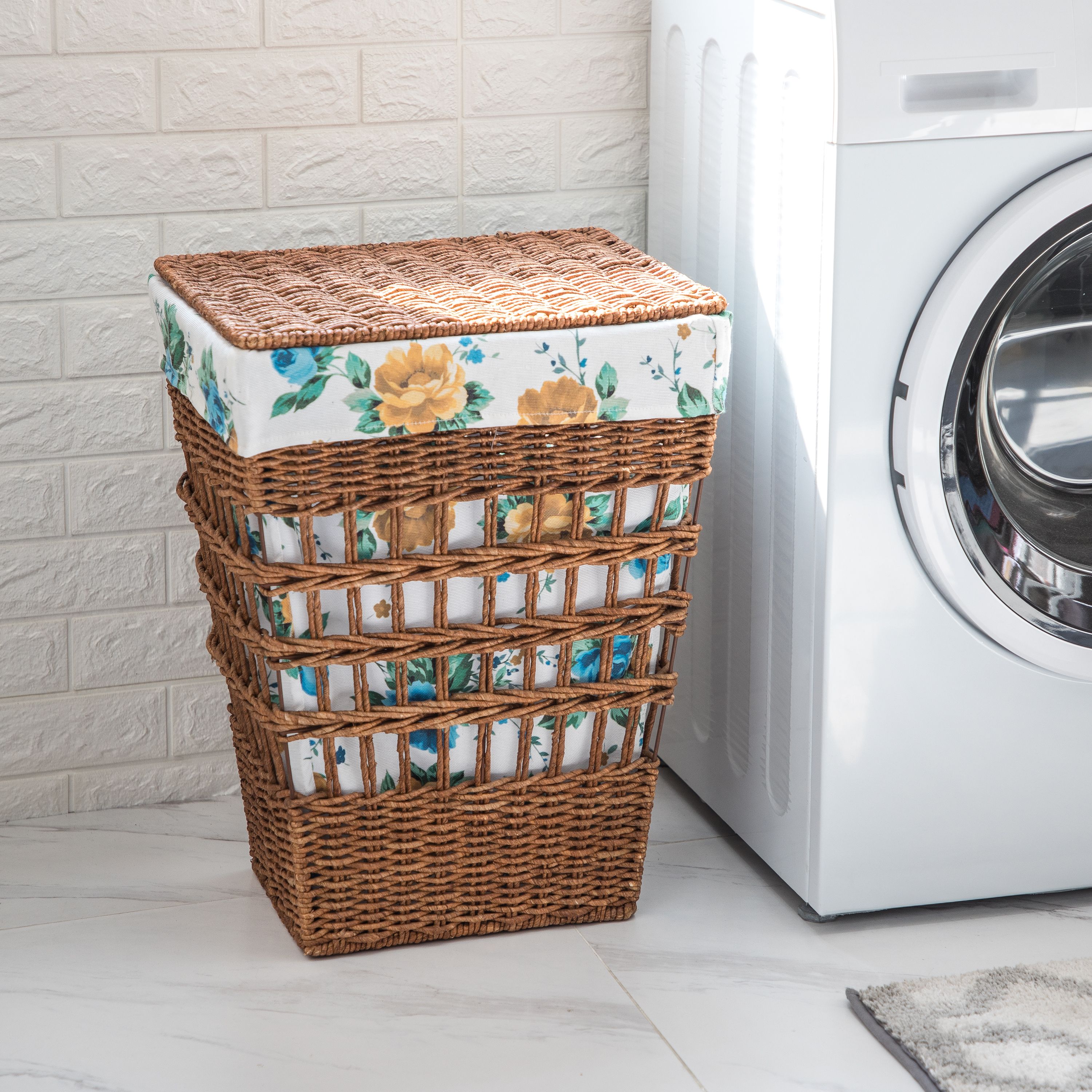 The Pioneer Woman Rose Shadow Maize Laundry Hamper - image 2 of 6