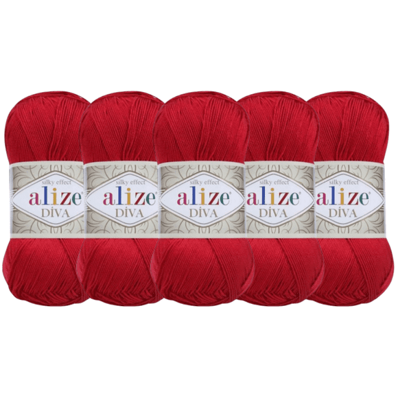 HILAZA DIVA ALIZE CON 5PZAS DE 100GRS C/U MISMO COLOR