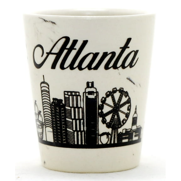 Atlanta Georgia Marble Line Ceramic Shot Glass
