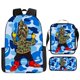 thumbnail image 1 of Conjunto de tres piezas de mochilas escolares para estudiantes masculinos y femeninos, estuche para lápices para el campus, bolsas de lona, mochila de gran capacidad, 1 of 7