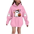 thumbnail image 3 of Piuwrlz Kids Pattern Hat Hoodies for Girls Halloween Hood Sweatshirts Long Sleeve Pullover Pink Size 5-6Years, 3 of 5