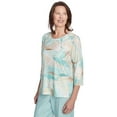 thumbnail image 3 of Alfred Dunner Womens Petite Stained Glass Crew Neck Top, 3 of 4