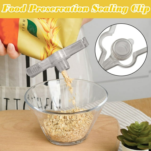 Oleegame 1PC Produce Storage Portable Mini Handheld Sealing Household Clips Food Bag Storage Clips Plastic Bag Sealing Clips Gray