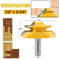thumbnail image 4 of Juego de brocas para fresar inglete Lock Newdeli, 45 grados, 1/2 pulgada, 3 unidades, 4 of 7