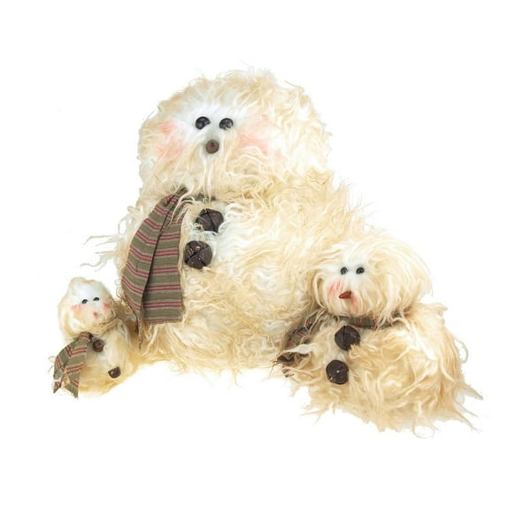Plush Chumley Snowman Holiday Decor with Scarf and Buttons