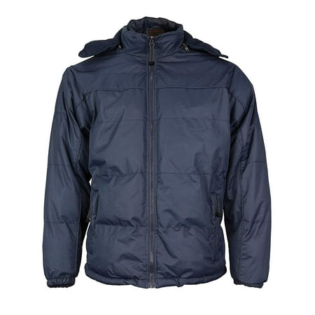 - Men's Heavyweight Insulated Lined Jacket with Removable Hood BIGBEAR (Blue, S)
