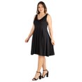 thumbnail image 3 of Women’s Plus Size Sleeveless Midi Fit and Flare Pocket Dress, 3 of 5