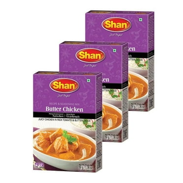 Shan - Butter Chicken DHF10 Seasoning Mix (50g) - Spice Packets for Butter Chicken Masala (Pack of 3)