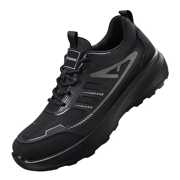 AUDeals Men’s Walking Non Slip Athletic Gym Slip On Shoes Running Comfortable Tennis Breathable Workout Fashion Sneakers (Black, 6.5)