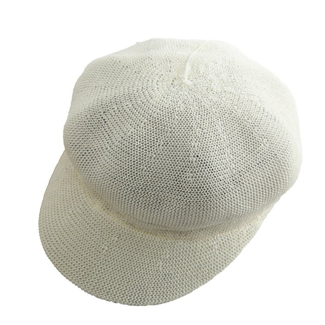 Gorro tipo boina informal para mujer, sombrero de sol con malla de protección solar, boina octogonal de punto calada para viajes, senderismo, uso diario, ajustable con cordón, estilo Newsboy Bakerboy