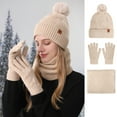thumbnail image 3 of Women's Winter Knit Hat Scarf Gloves Set - Alpaca Wool Thermal 3-Piece Accessories for Cold Weather, 3 of 6
