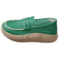 thumbnail image 2 of Zapatos informales de PU perfecl para mujer Zapatillas de deporte sin cordones Parte inferior gruesa Verde 40, 2 of 8