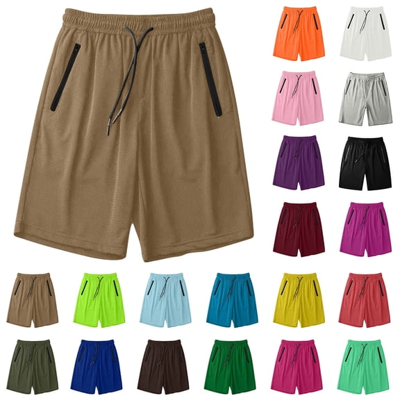Blekii Men's Mesh Lined Shorts, Athletic Running Jogger Shorts for Summer, Lightweight Sports Bottoms with Pockets, Breathable Casual Wear for Gym Or Beach, Quick-Dry Fabric for