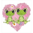 thumbnail image 3 of Love Duvet Cover Set, 2 Cartoon Frogs on a Background of Heart in Love Happiness Flowers Art, Decorative 3 Piece Bedding Set with 2 Pillow Shams, Queen Size, Dried Rose Lime Green, by Ambesonne, 3 of 3