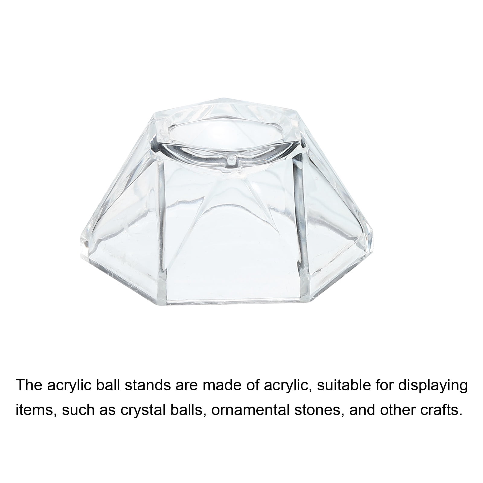 Unique Bargains 2pcs Acrylic Ball Stand Displays Base Transparent 1.46"x1.46"x0.79"
