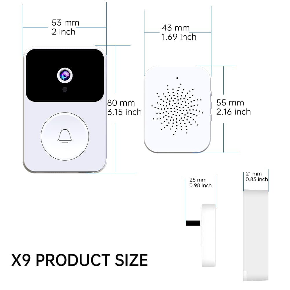 Visual Smart Doorbell, 300K Camera, 3-6 Months Use, 2-Year Standby for Home Security（Black）