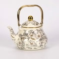 thumbnail image 3 of Vintage Floral Enamel Tea Kettle - Durable Stovetop Teapot with Ergonomic Handle, Heat-Resistant for Gas and Induction Cooktops, Elegant Kitchen Decor, 3 of 5