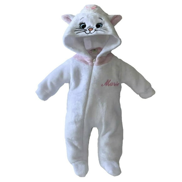 Mameluco con Gorro Bordado Disney Marie Kiss Talla 12 meses