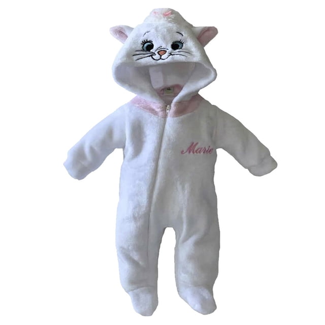 Mameluco con Gorro Bordado Disney Marie Kiss Talla 12 meses