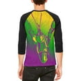 thumbnail image 2 of Mardi Gras Cajun Crawfish Mens Raglan T Shirt White-Black SM, 2 of 2
